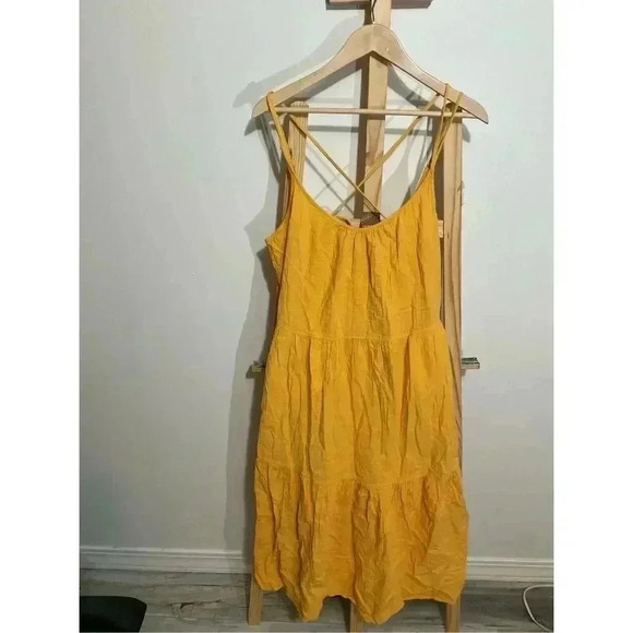 Free assembly Women’s sleeveless Double Strap Cross Back Tiered Midi Dress, size - Picture 1 of 8